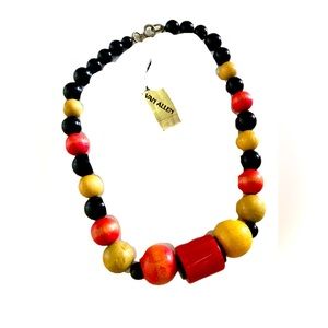Van Allen NY Vintage Retro Large Beaded Statement Necklace